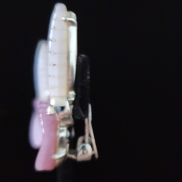 LISNER * Rare * Vintage SET!  LUCITE Leaves Lilac Necklace and Clip on Earrings - Picture 15 of 16